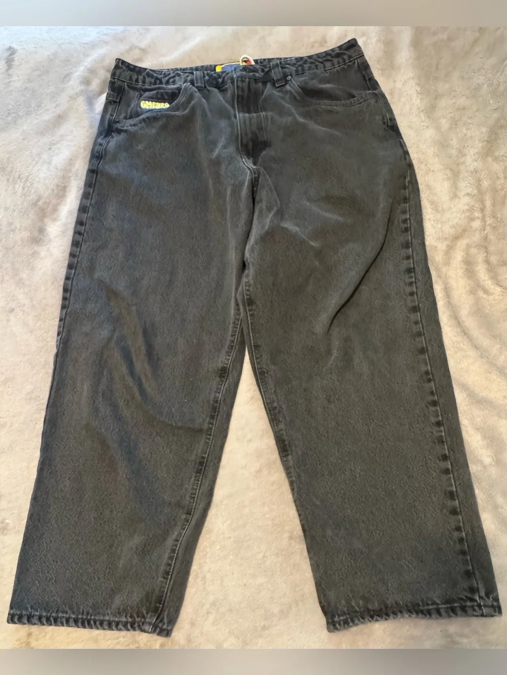 Empyre Jeans Mens 34 Black Gray Acid Wash Baggy Skate Denim Pants Y2K